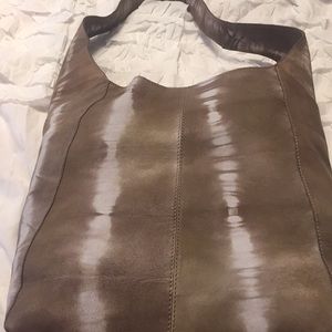 Lucky Brand leather Hobo bag. Brown/tan tie died.